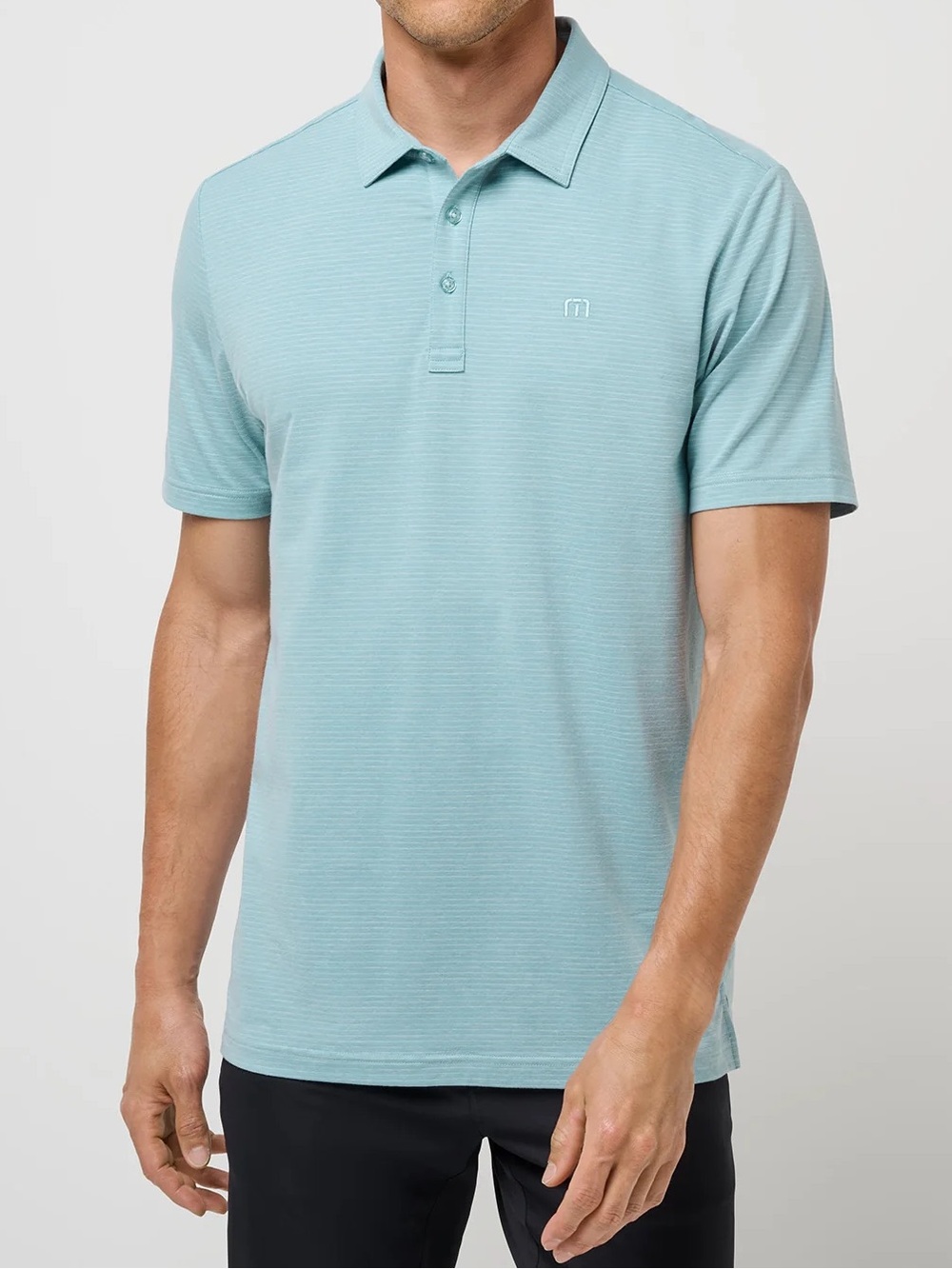 NWTs Travis Mathew Men's Heater Polo Eggshell Blue Sz M